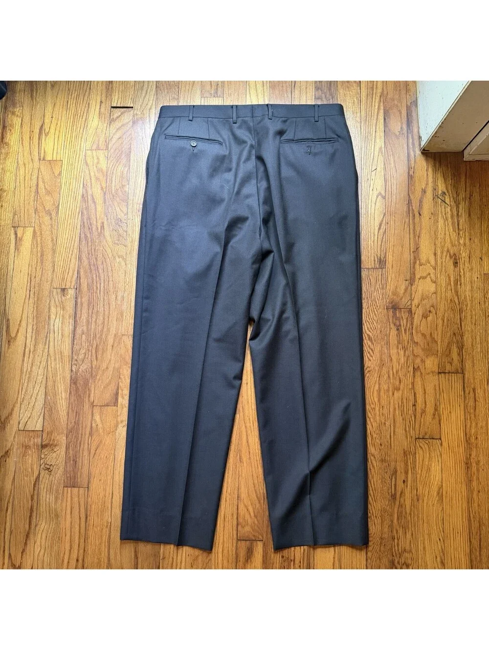 Canali Dress Pants Mens 38x30 Brown Wool Flat Front Straight Leg Trousers Italy